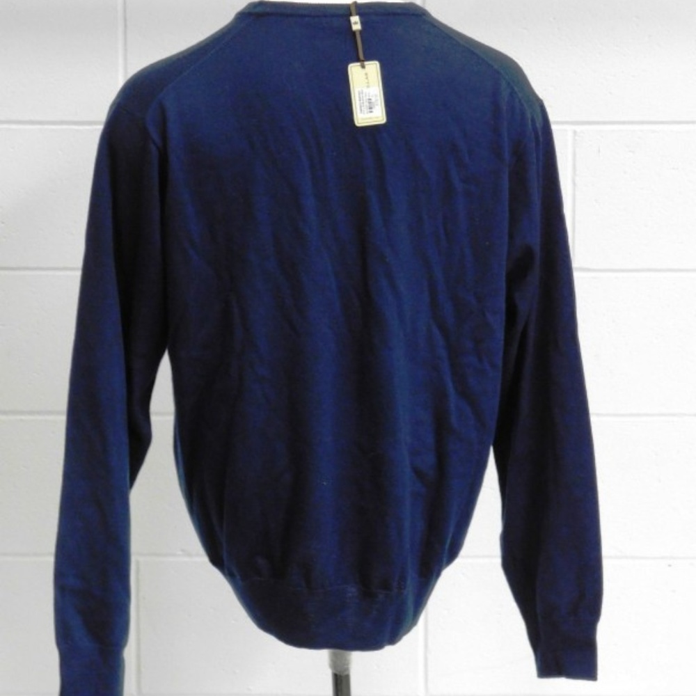 PETER MILLAR Merino Wool Knit Long Sleeve V-Neck Captain Quarters XL Sweater